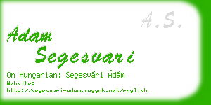 adam segesvari business card